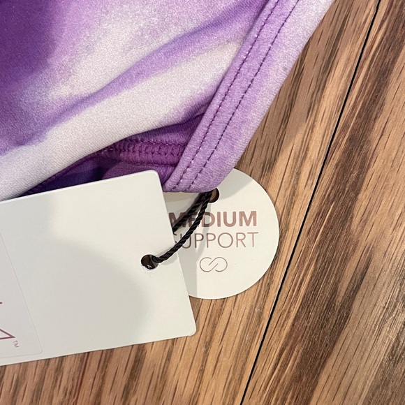 CALIA by Carrie Underwood Violet and White Strappy Sports Bra - Picture 3 of 4